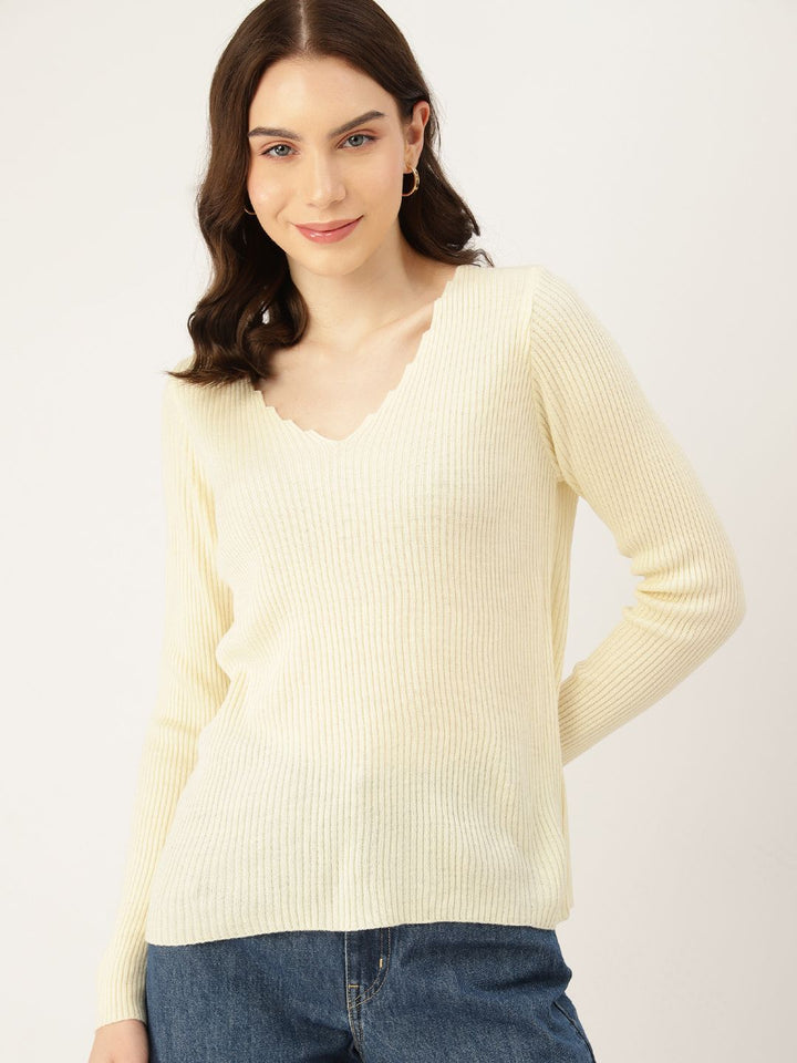 DressBerry Women Ribbed Acrylic Pullover