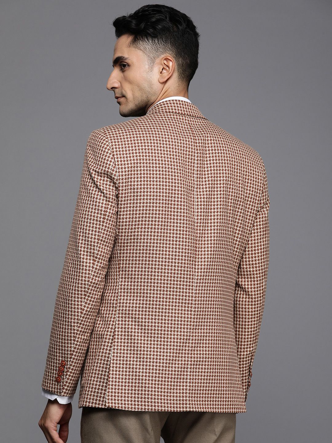 Raymond Self Design Textured Contemporary Fit Single Breasted Formal Blazer