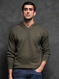 RARE RABBIT Men Zarr Slim Fit Hooded Sweatshirt