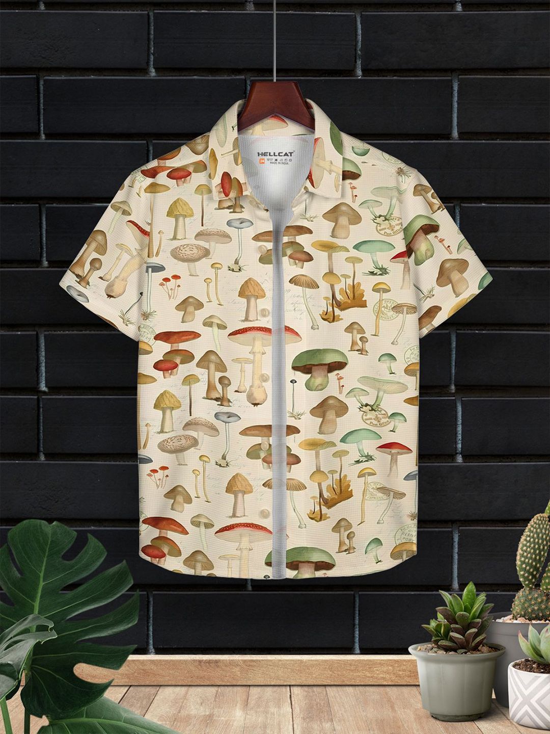 HELLCAT Boys Convectional Cotton Regular Sleeves Opaque Casual Shirt