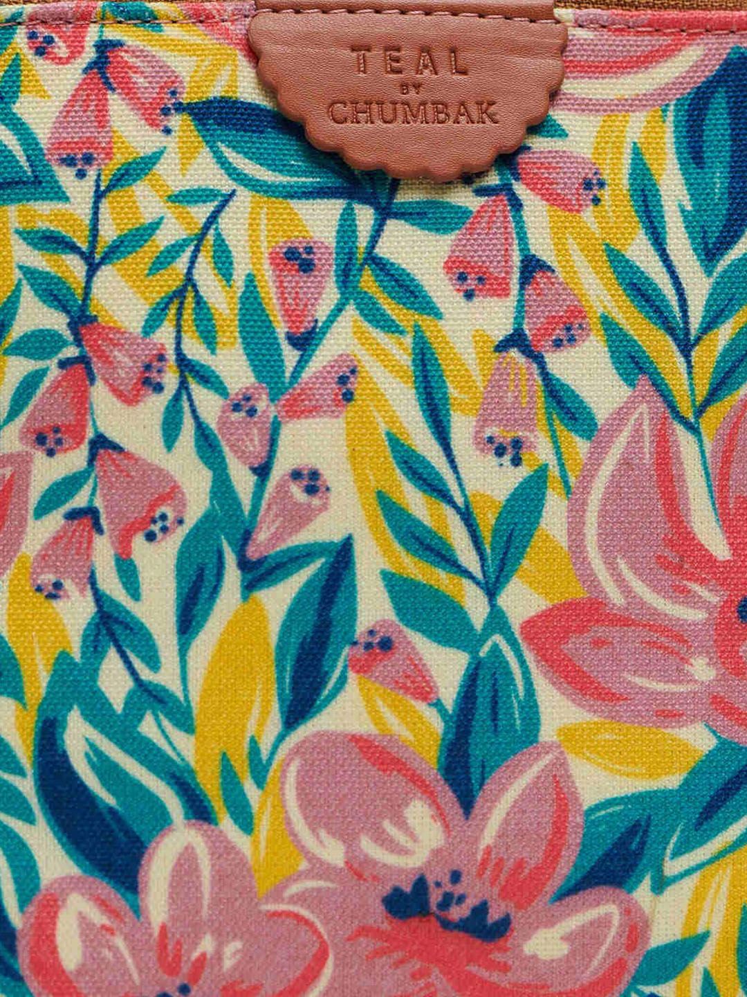 TEAL BY CHUMBAK Floral Structured Sling Bag