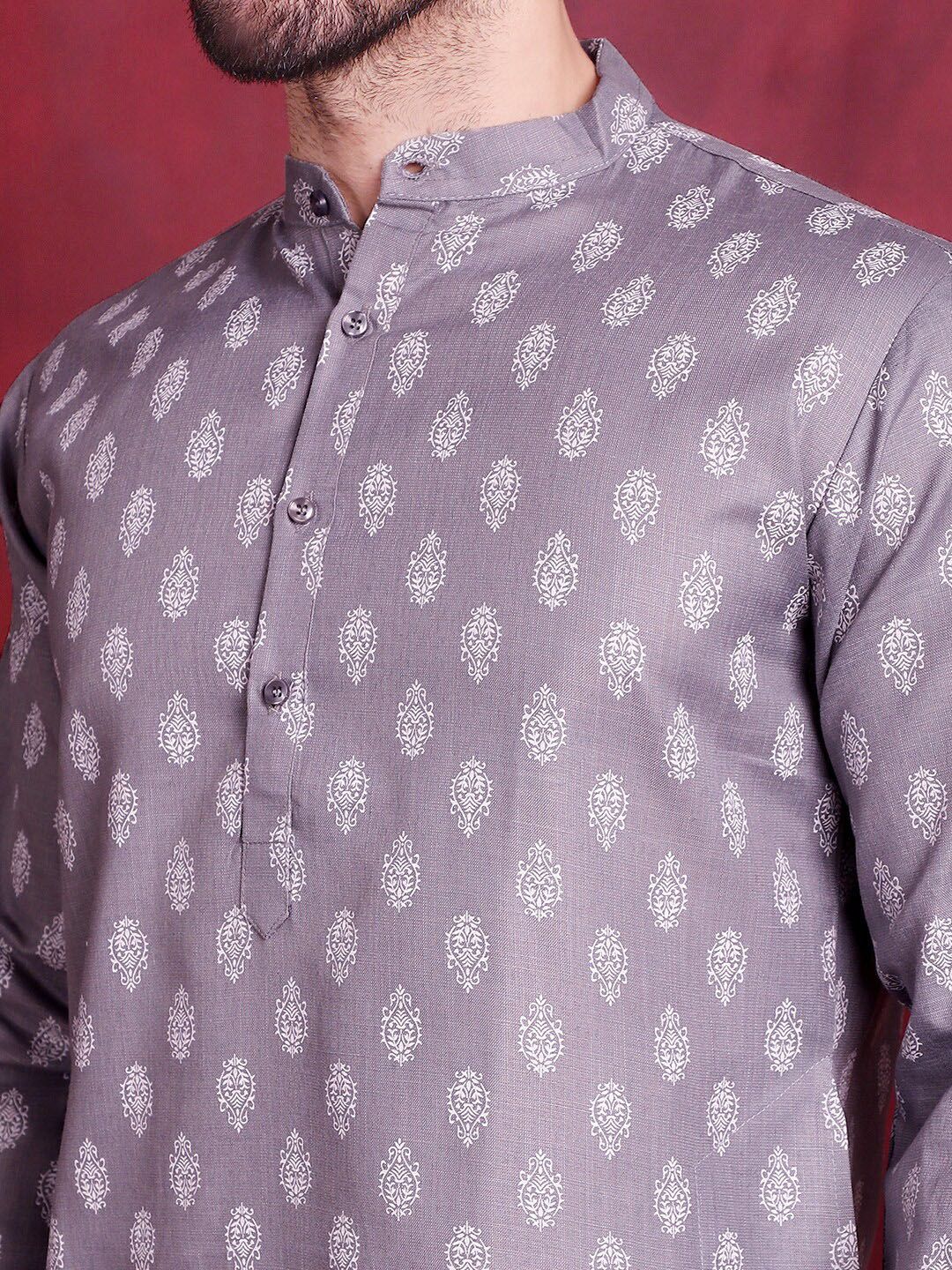 Jompers Geometric Embroidered Pure Cotton Chikankari Kurta