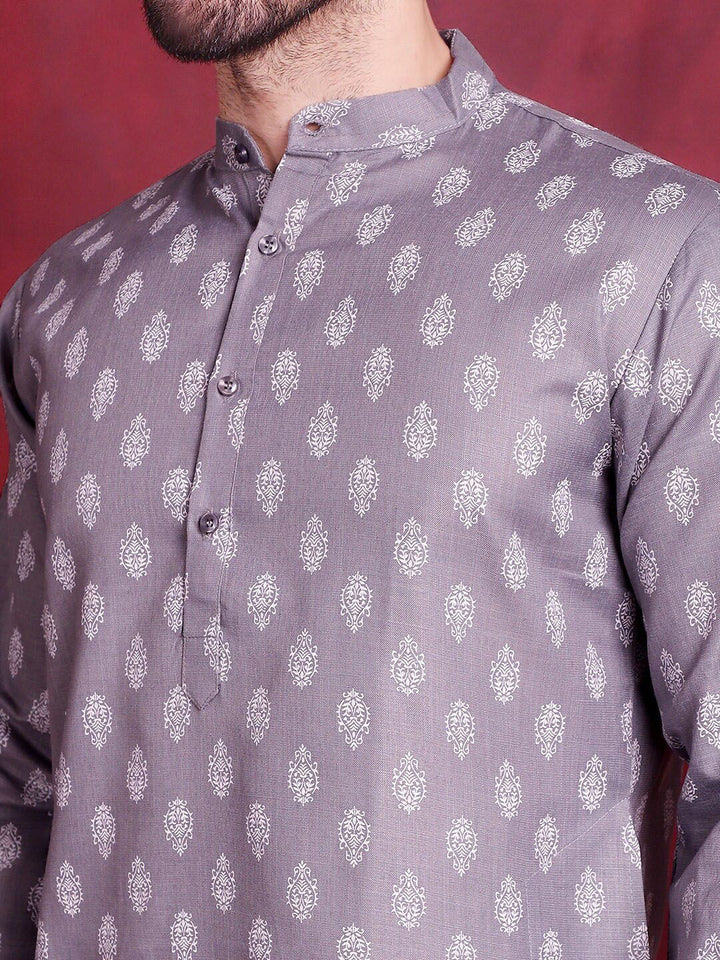 Jompers Geometric Embroidered Pure Cotton Chikankari Kurta