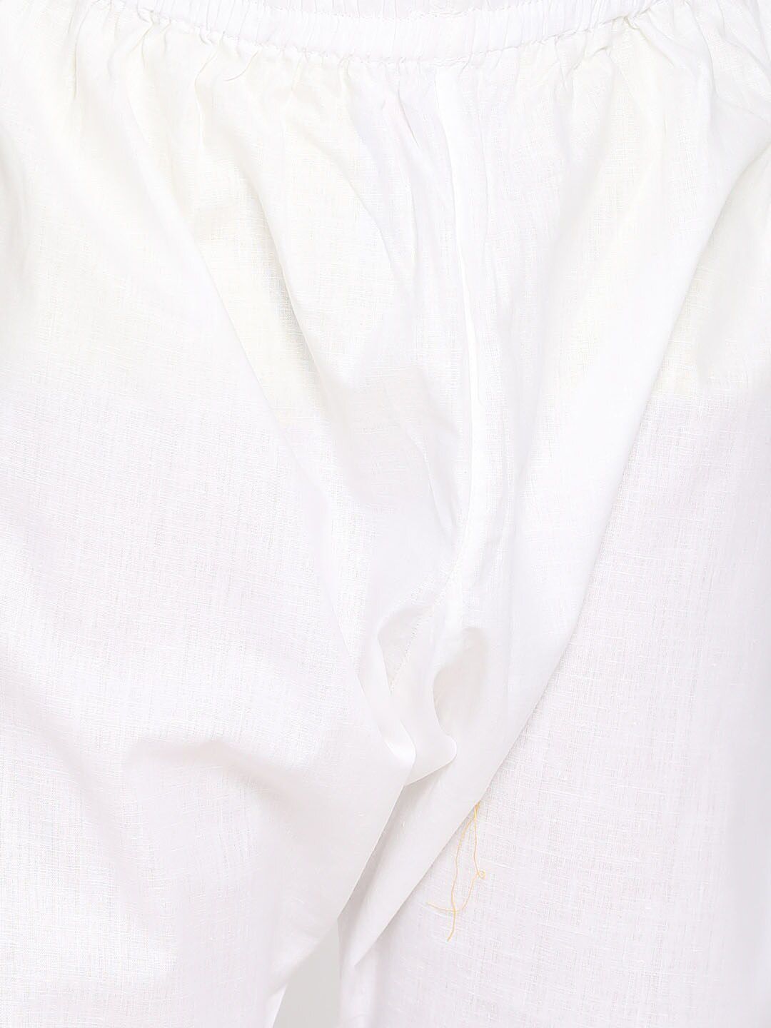 VASTRAMAY Boys Yellow & White Embroidered Chikankari Pure Cotton Kurta with Pyjamas