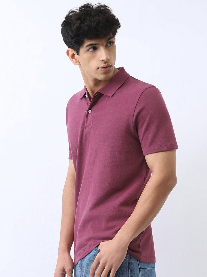 Lelaki Fesyen Urbano Pepejal T-Shirt Polo Lengan Begitu