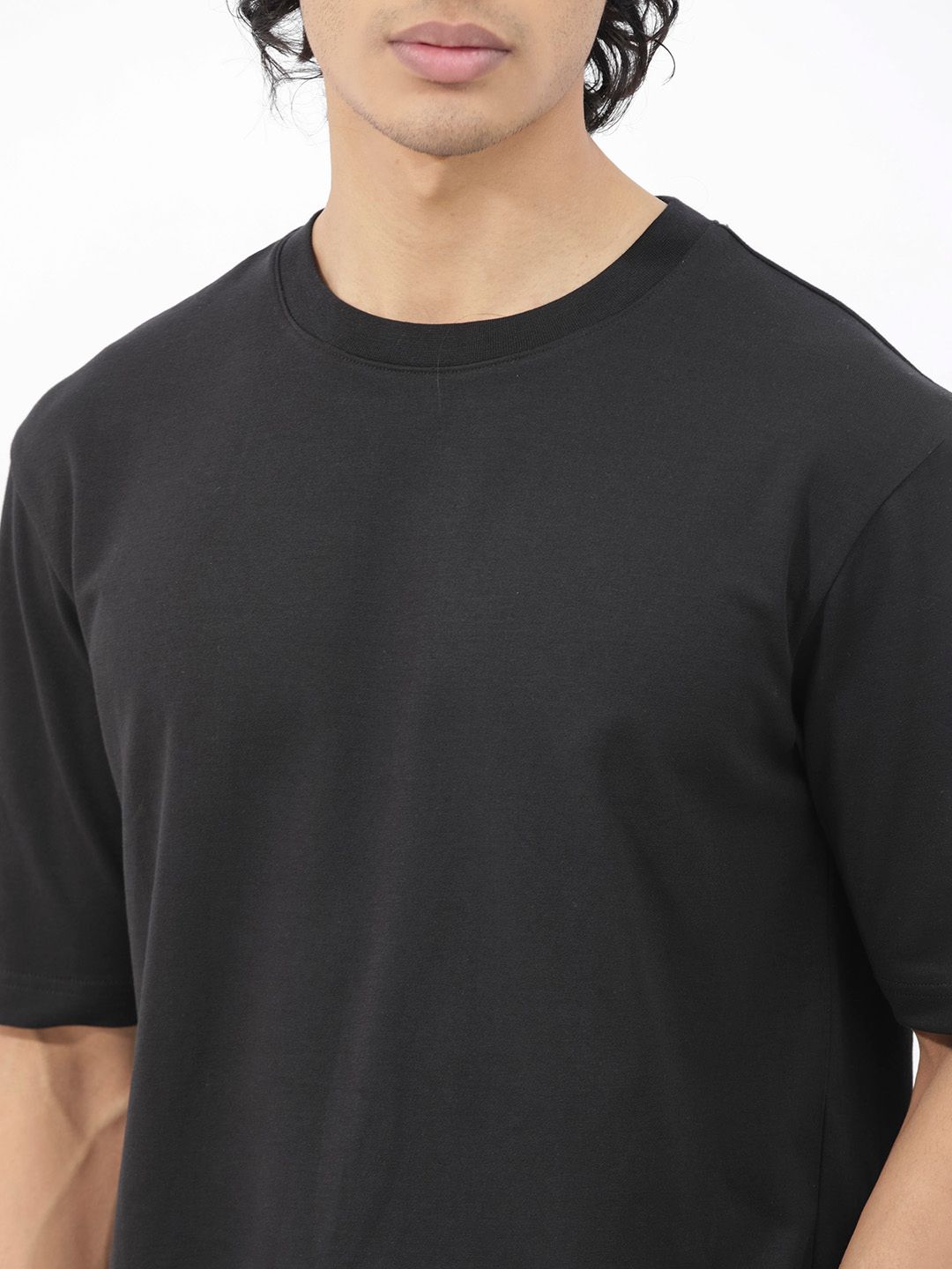Lelaki Arnab Langka Qlo T-Shirt Kapas Leher Leher Pusingan