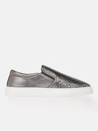 DressBerry Women Laser Cut Slip-On Sneakers