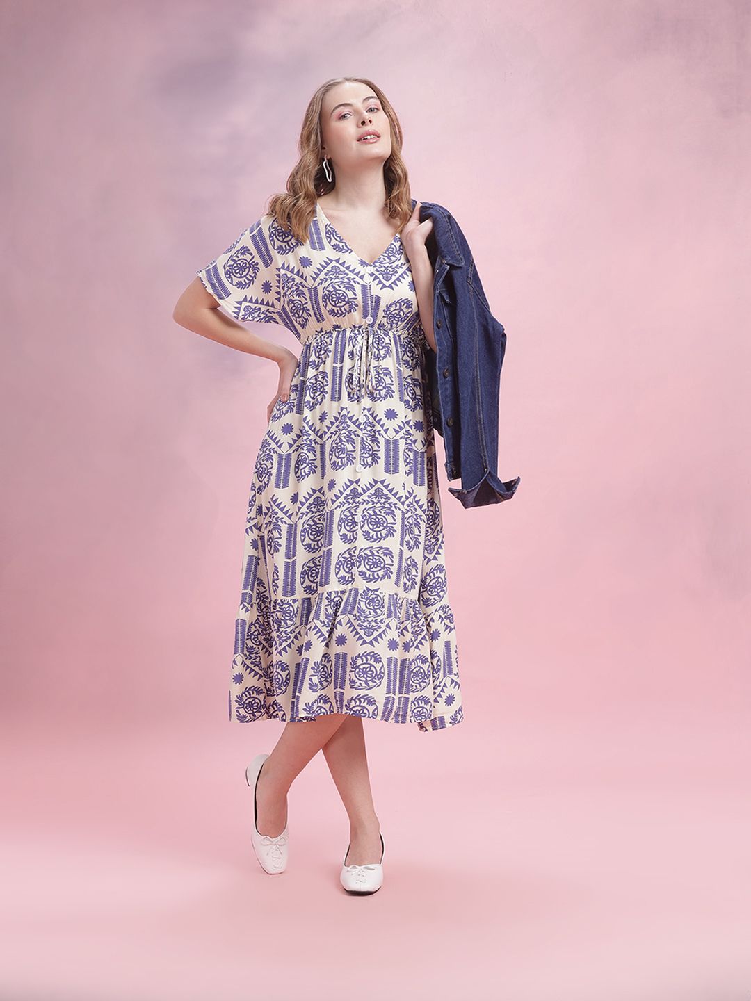 DressBerry Printed Empire Midi Dress