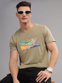 ADRO Typography Printed Round Neck Pure Cotton T-shirt