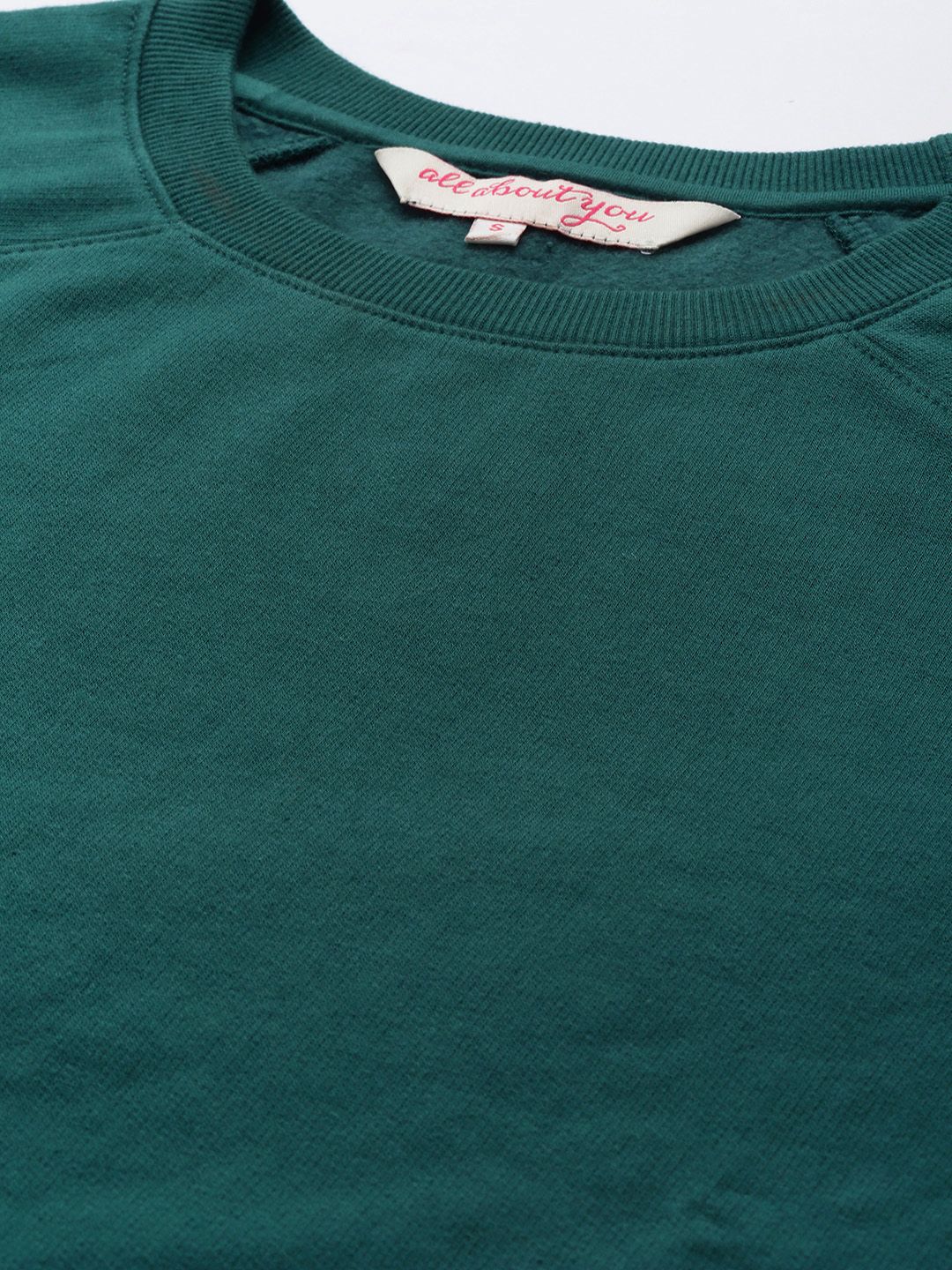 all about you Women Teal Green Solid Sweatshirt