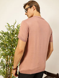 Thomas Scott Men Knit Striped Polo Collar T-shirt