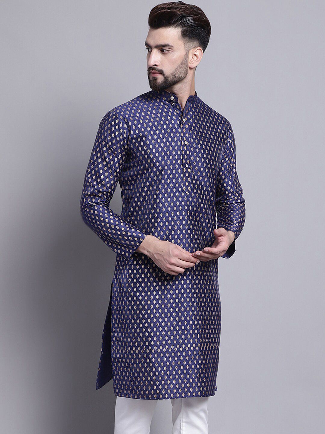 SOJANYA Ethnic Motifs Printed Mandarin Collar Straight Kurta