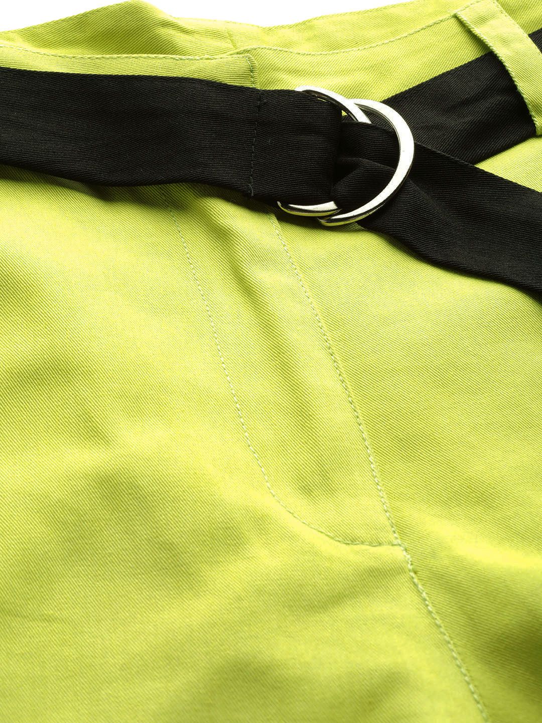 STREET 9 Women Lime Green Cargos