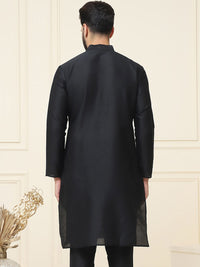 SOJANYA Lelaki Hitam Solid Kurta Lurus