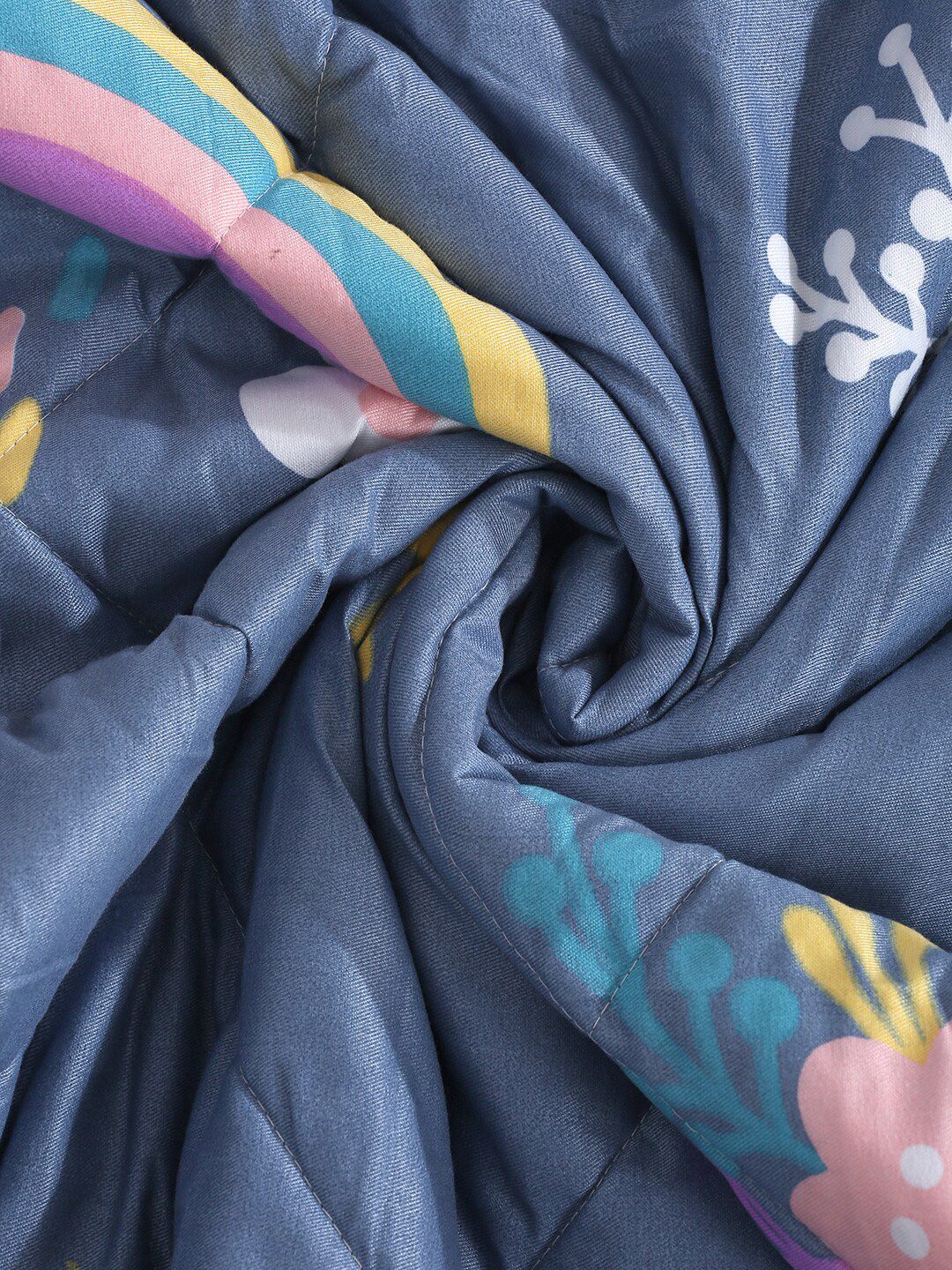 HOSTA HOMES Grey & Pink Cartoon Characters Heavy Winter 210 GSM Single Bed Comforter