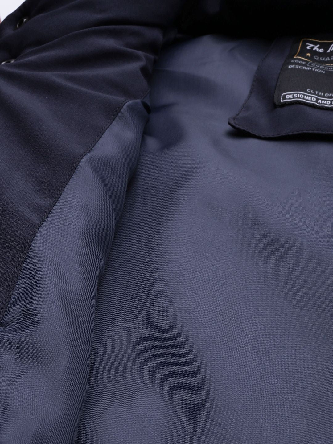 The Indian Garage Co Men Striped Detachable Hood Padded Jacket