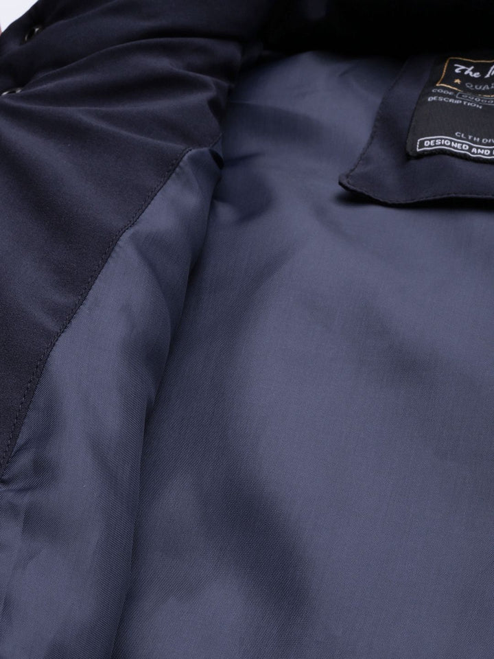 The Indian Garage Co Men Striped Detachable Hood Padded Jacket