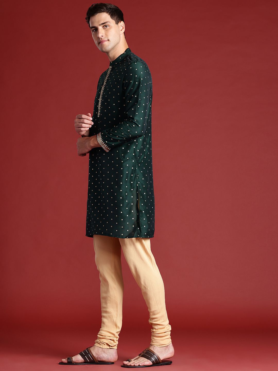 Anouk Men Ethnic Motifs Printed Regular Kurta with Churidar