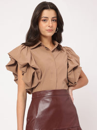 DressBerry Fairycore Fashionable Power-Puff Sleeve Shirt