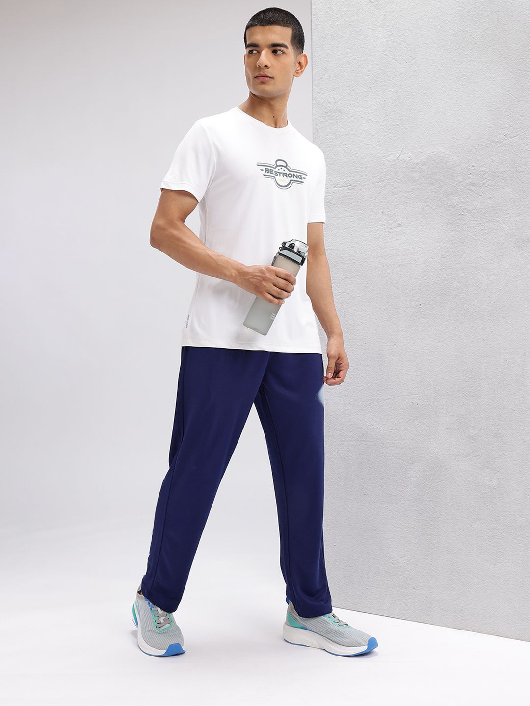 HRX by Hrithik Roshan Men Brand Logo Print Detail Mid-Rise Rapid-Dry Running Track Pants