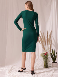 STREET 9 V Neck Long Sleeves Bodycon Dress