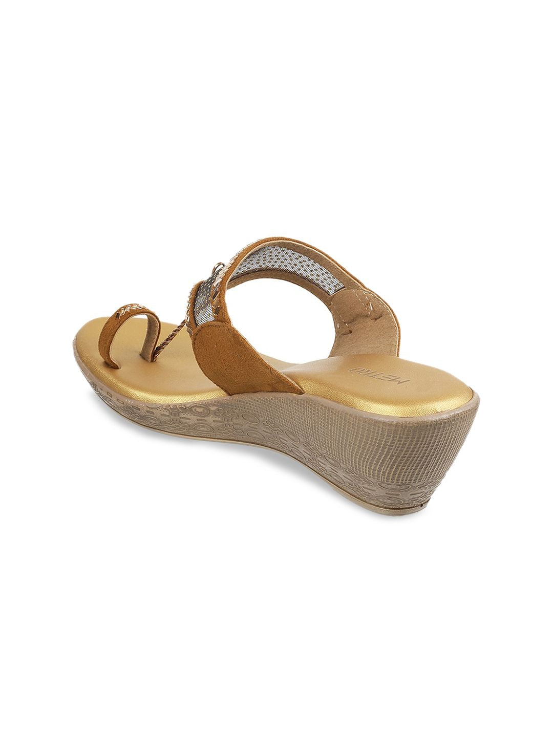 Metro Open Back Embellished Wedge Heels