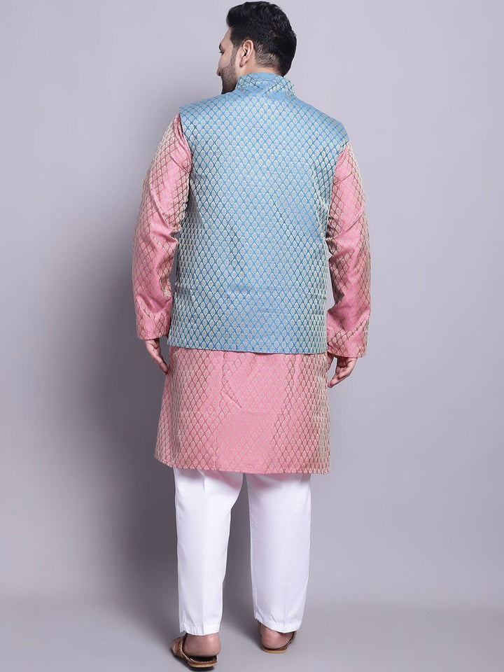 SOJANYA PLUS Woven Design Regular Kurta With Pyjamas & With Nehru Jacket