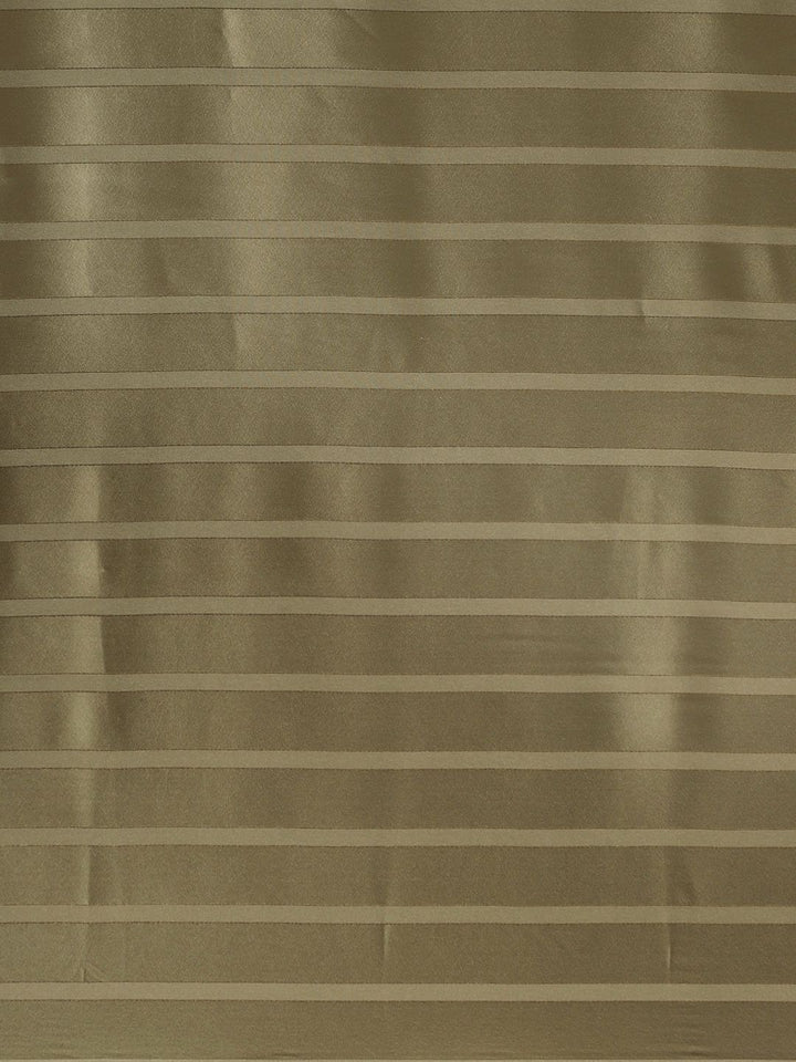 Saree mall Olive Green Satin Striped Saree