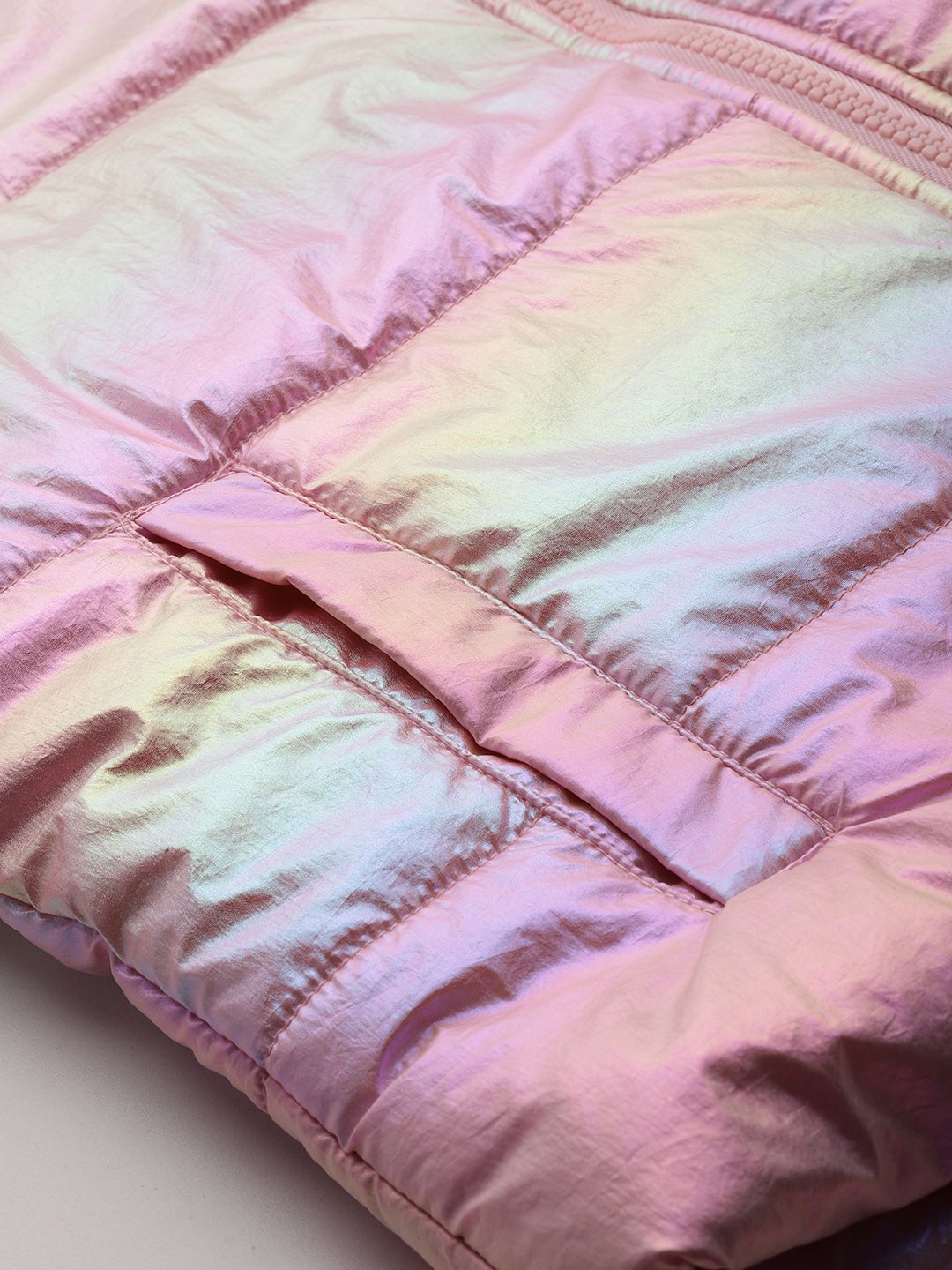 DressBerry  Dual-Toned Shimmer Puffer Jacket