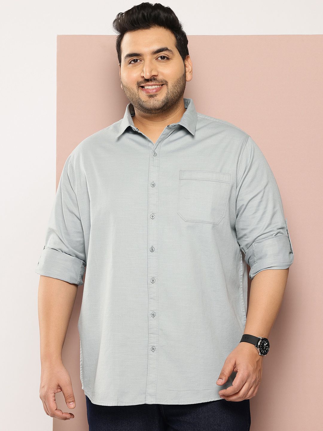 Thomas Scott Men Plus Size Premium Pure Cotton Casual Shirt