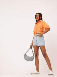 DressBerry Cute Femi Peek-a-boo Pretty Lace Crop Shirt