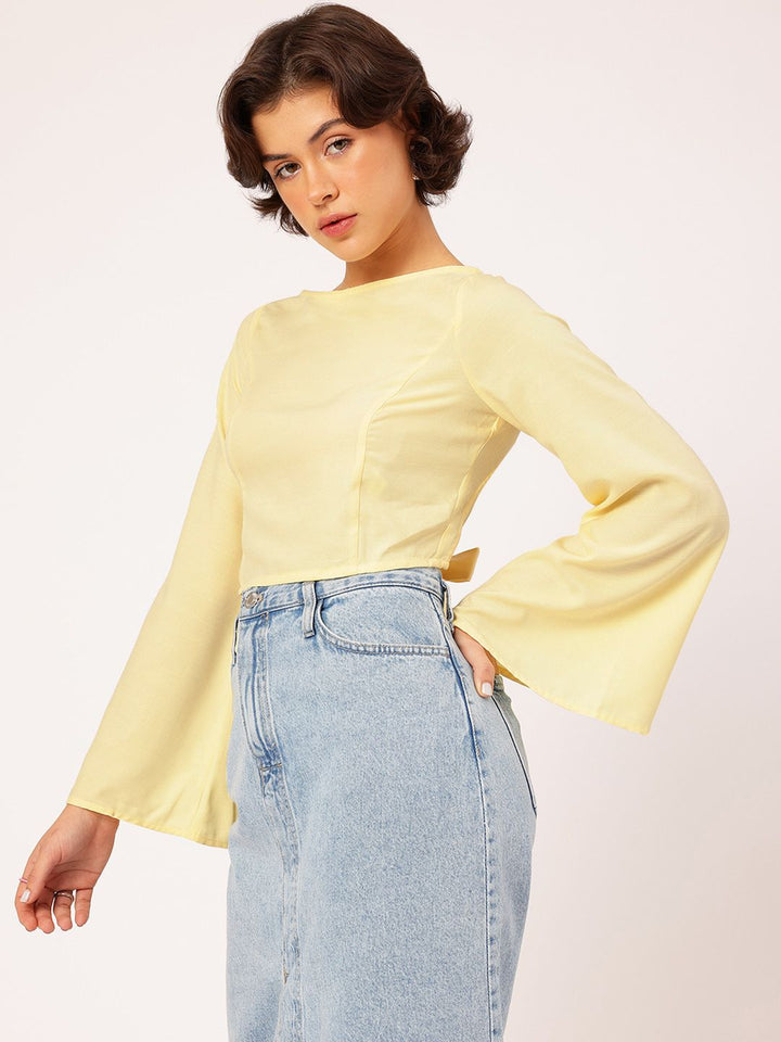 DressBerry Pastel Play Tie-Up Open Back Top