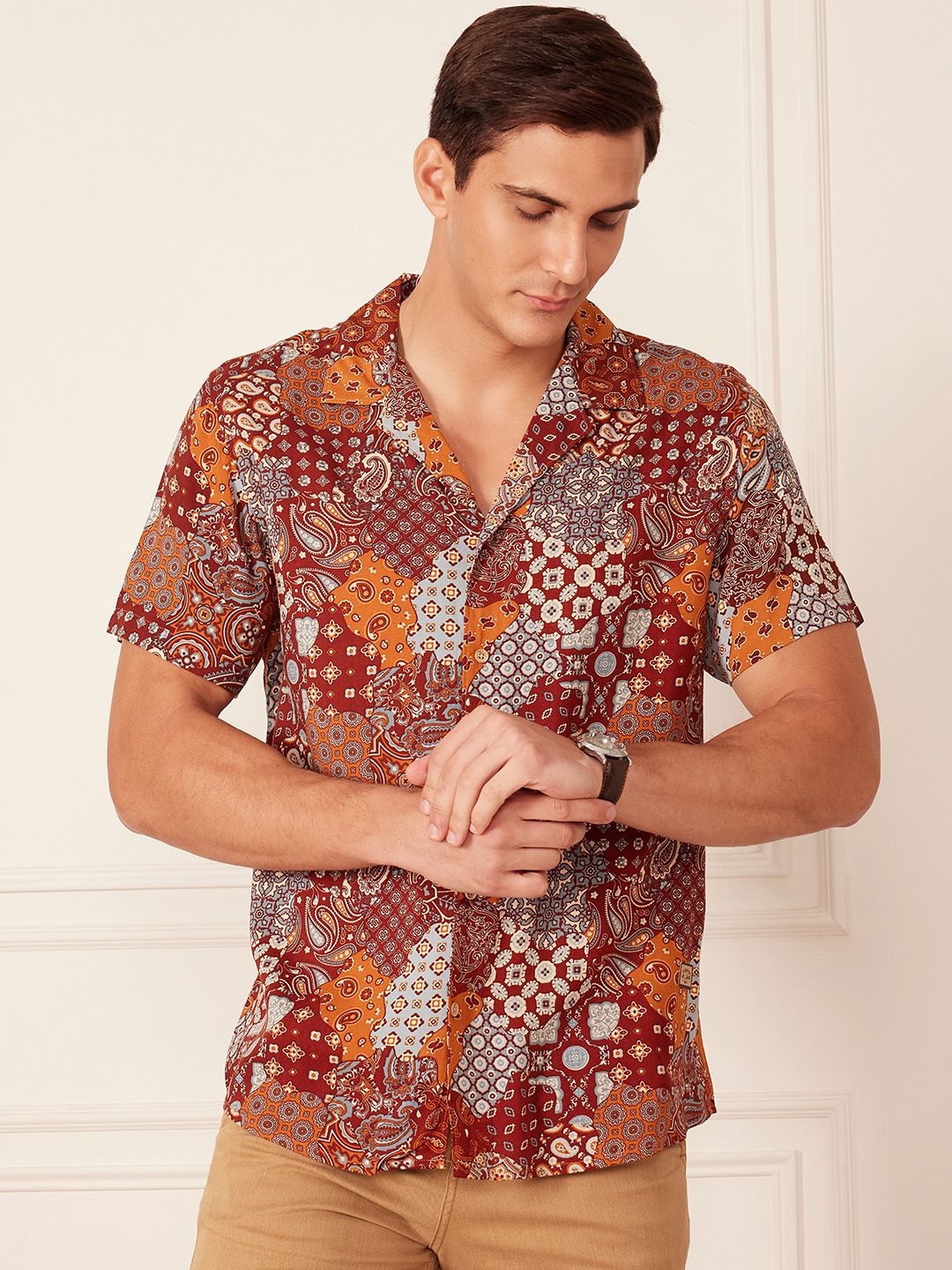 DENNISON Smart Block Printed Casual Shirt