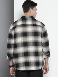 The Indian Garage Co Pure Cotton Textured Opaque Checked Casual Shirt