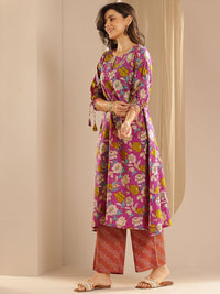 Libas Women Floral Printed Regular Pure Cotton Kurta with Palazzos