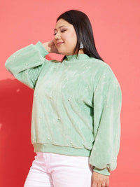 SASSAFRAS Curve Plus Size Embellished Sweatshirt