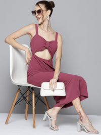 SASSAFRAS Women Mauve Sheath Midi Dress