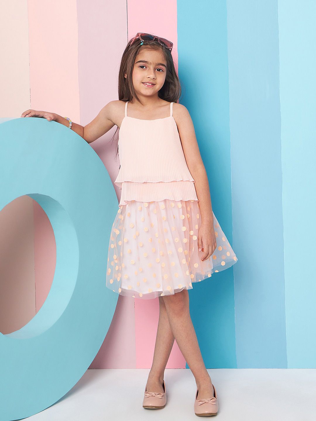 pspeaches Girls Shoulder Straps Top With Skirt