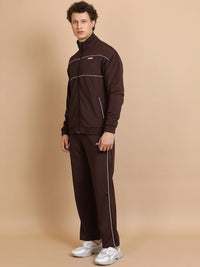 HIGHLANDER Relaxed Fit Drop Shoulder Full Zip Highneck Sweatshirt With Track Pant Co-Ords