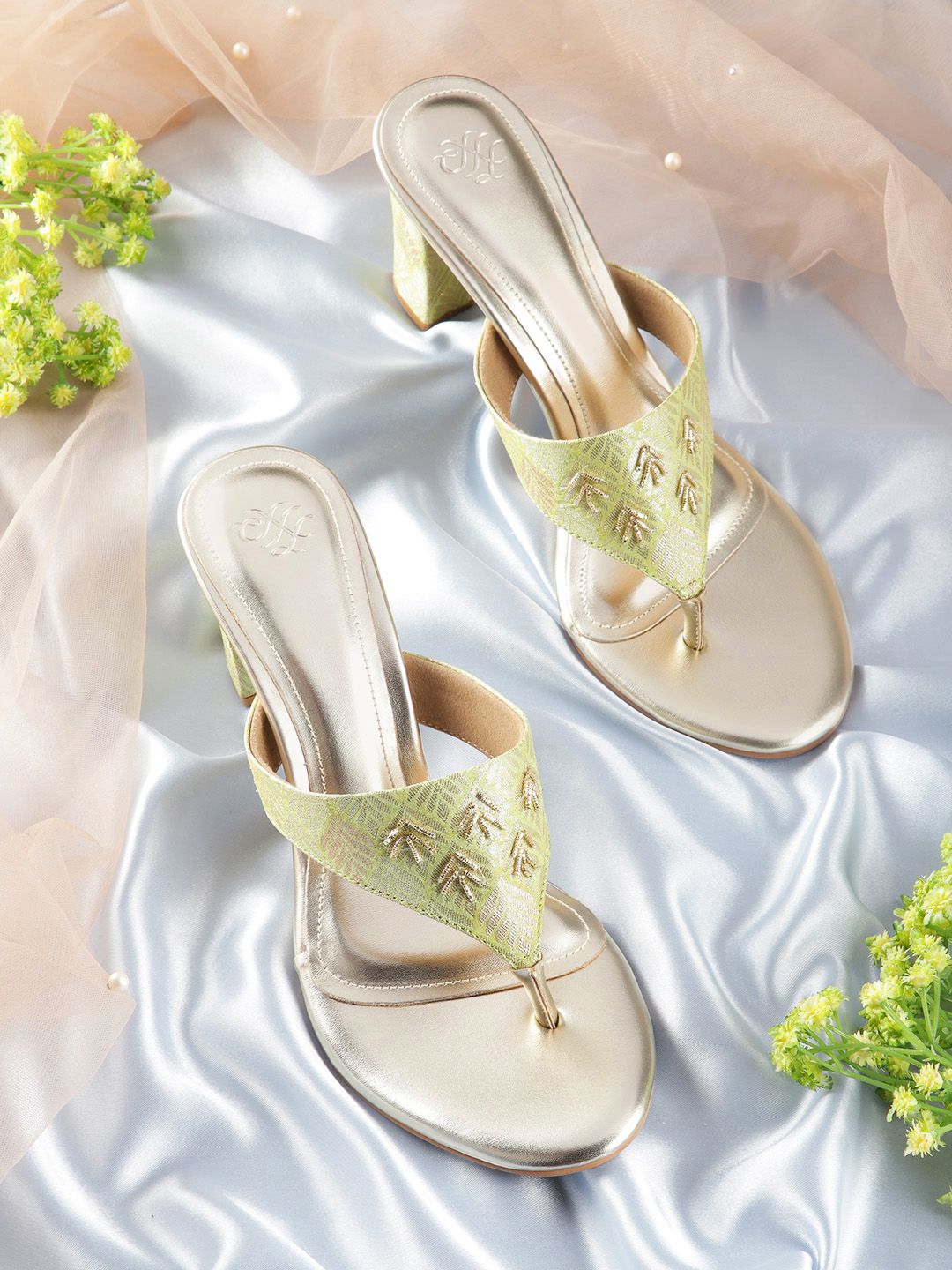 House of Pataudi Ethnic Woven Block Heels