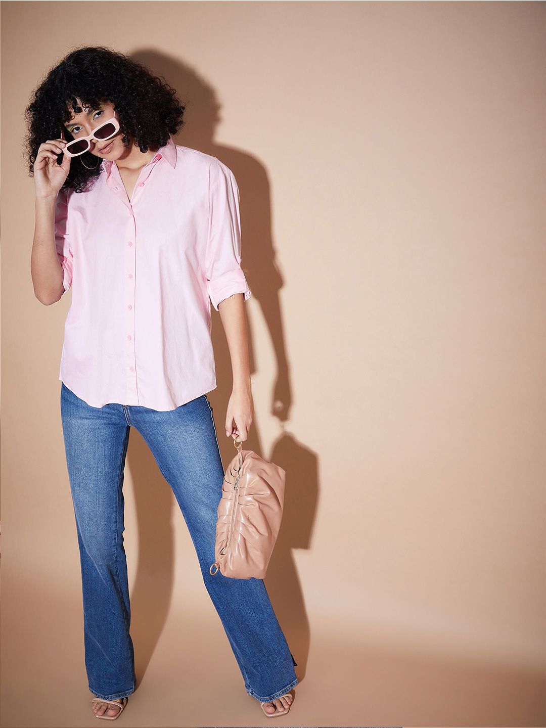 SASSAFRAS BASICS Roll-Up Sleeves Oversized Pure Cotton Shirt