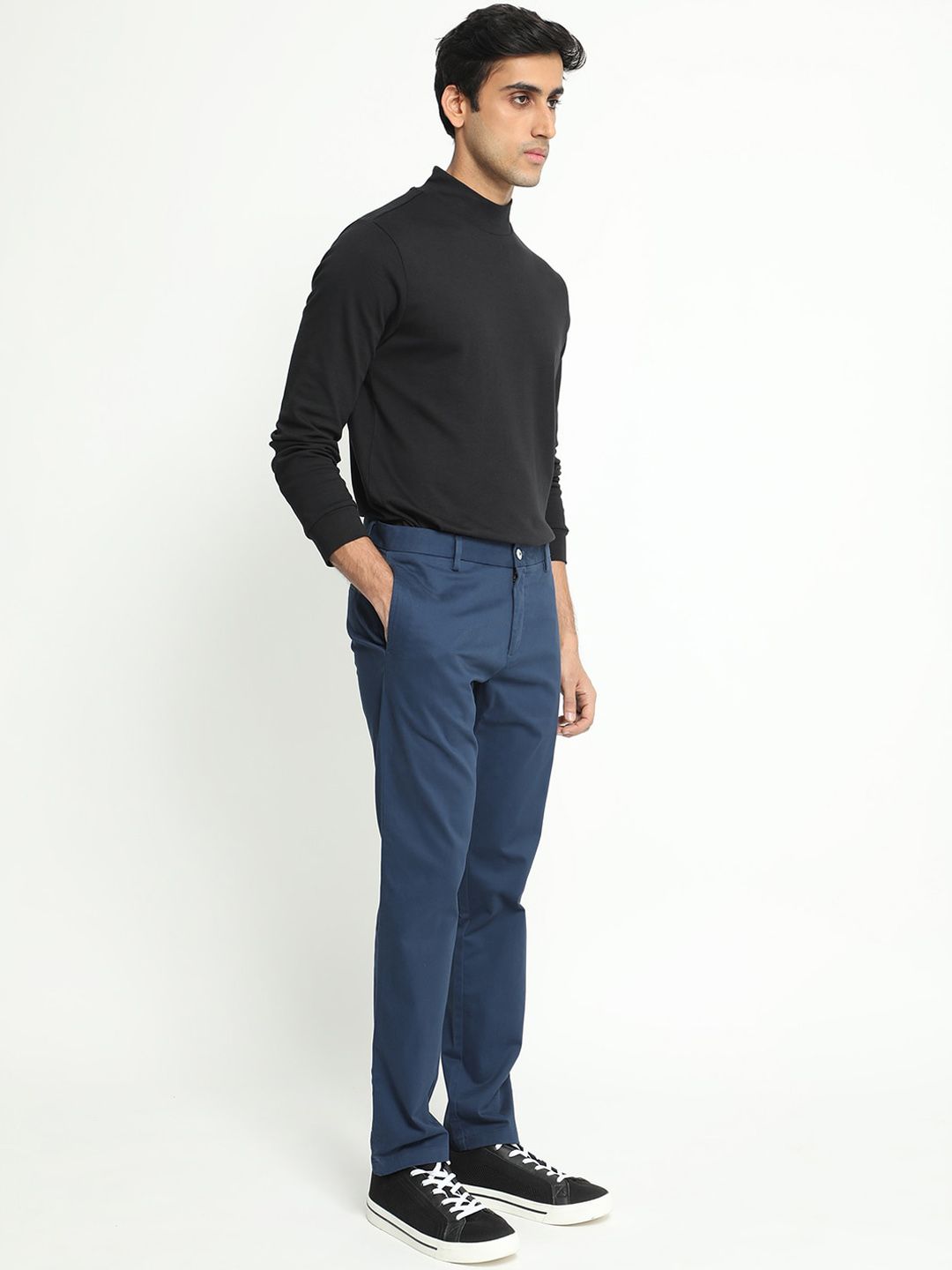 RARE RABBIT Men Pesto Mid Rise Slim Fit Cotton Trouser