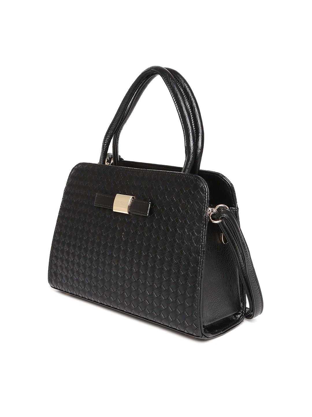 Lino Perros Black Basket Weave Patterned Handbag