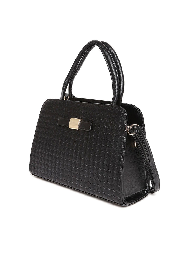 Lino Perros Black Basket Weave Patterned Handbag