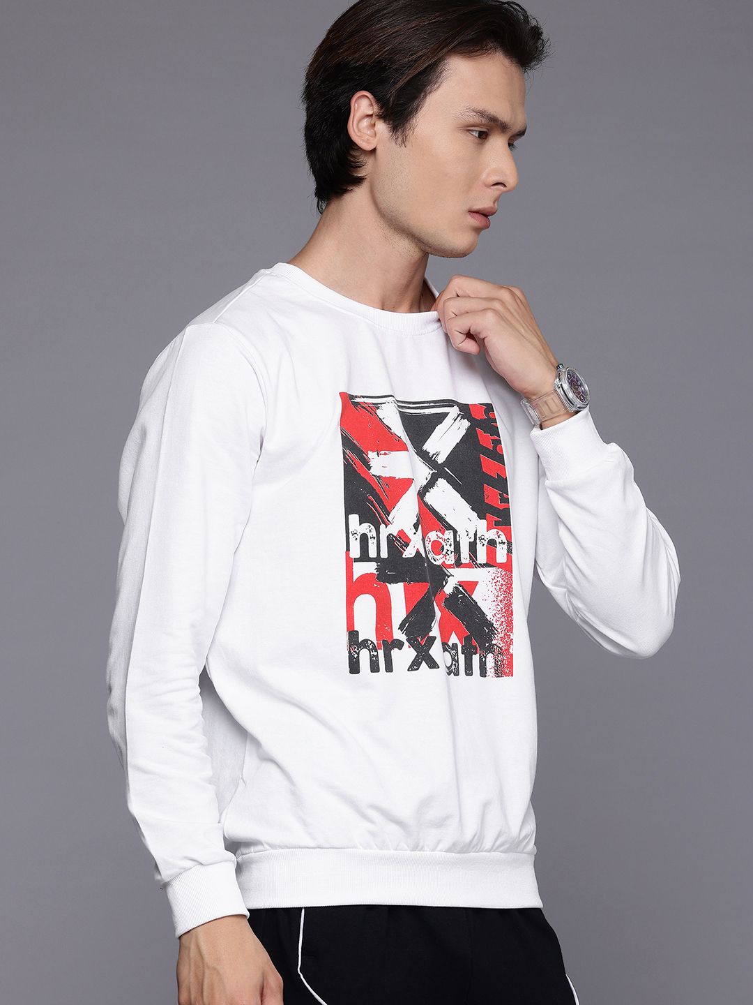 HRX by Hrithik Roshan Brand Logo Print Sweatshirt
