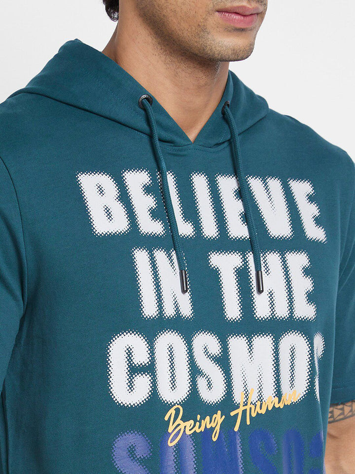 Being Human Typography Printed Hooded Cotton Pullover