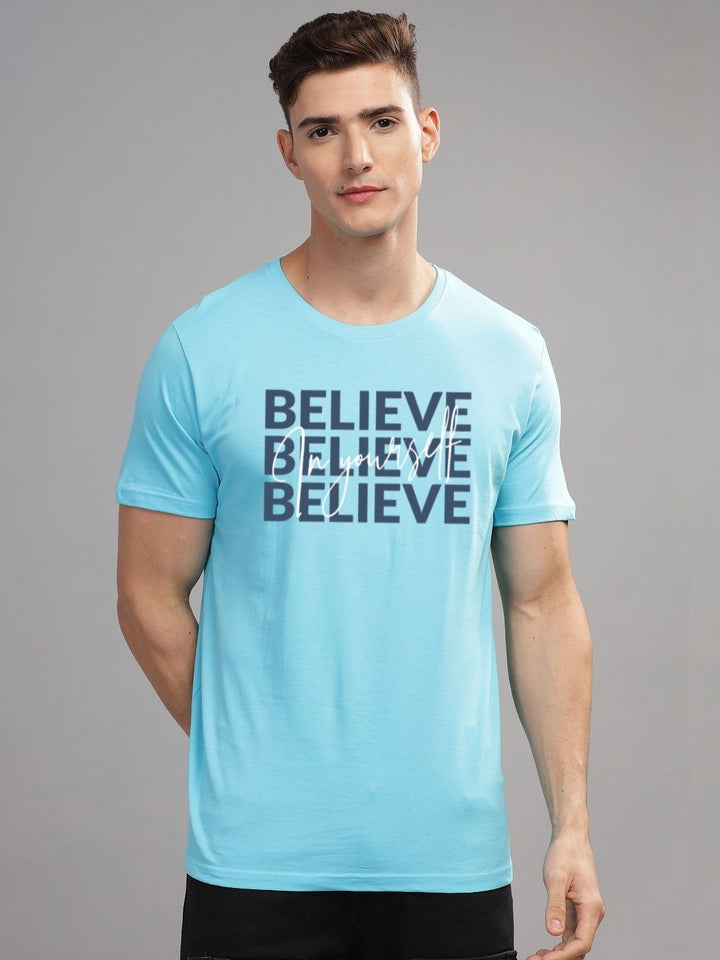 ADRO Men Typography Printed Applique T-shirt