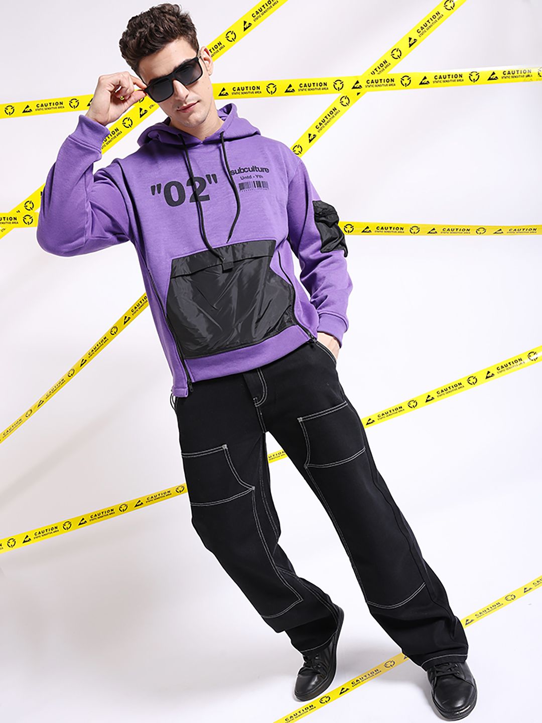 The Indian Garage Co Typography Printed Hooded Pullover Sweatshirt