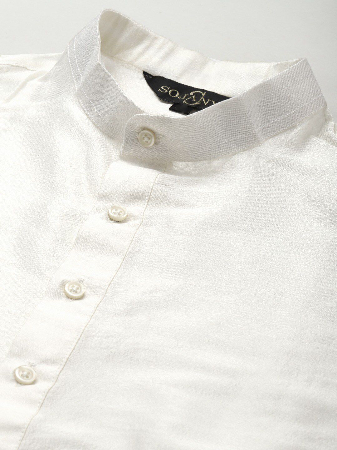 SOJANYA Mandarin Collar Straight Regular Kurta With Pajamas & Nehru Jacket