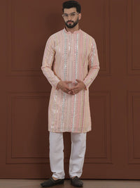 SOJANYA LUXE Kurta Georgette Tulen Berhias Berjalur